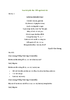 Soạn bài Mỗi người một việc (trang 9) | Tiếng việt 2 Sách Cánh diều