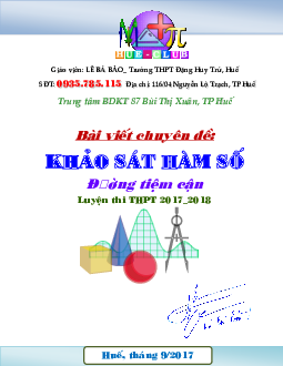 Các dạng toán đường tiệm cận của đồ thị hàm số – Lê Bá Bảo Toán 12