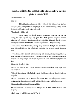 Soạn bài Viết văn bản nghị luận phân tích, đánh giá một tác phẩm trữ tình CTST