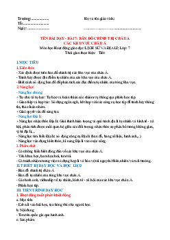 Giáo án Địa lí 7 Bài 7 sách Kết nối tri thức