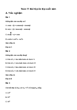 Toán 11 Bài tập ôn tập cuối năm - sách Kết Nối Tri Thức