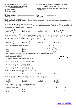 Đề giữa kỳ 1 Toán 12 năm 2023 – 2024 trường THPT Ông Ích Khiêm – Đà Nẵng