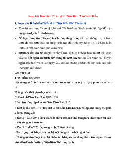 Soạn bài Diễn biến Chiến dịch Điện Biên Phủ | Ngữ Văn 6 Cánh Diều tập 1