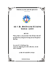 Bài tập lớn Kinh tế chính trị - Nhiệm vụ hoàn thiện thể chế kinh tế thị trường theo hướng XHCN| Đại Học Kinh Tế Quốc Dân