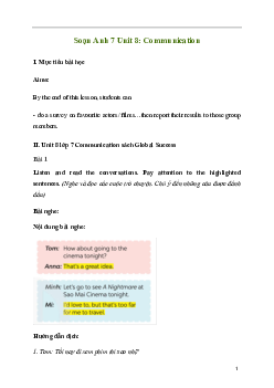 Giải Tiếng Anh 7 Unit 8: Communication | Global Success