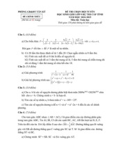 Đề chọn đội tuyển thi HSG tỉnh Toán 9 năm 2024 – 2025 phòng GD&ĐT Tân Kỳ – Nghệ An