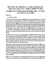 Phát huy Di sản Văn hóa Đồng bằng sông Cửu Long và Du lịch | Môn Văn hóa - du lịch - Đại học Thủ đô Hà Nội