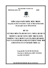 Tiểu Luận Kết Thúc Môn Hành vi tổ chức và sự thay đổi | Đại học Gia Định