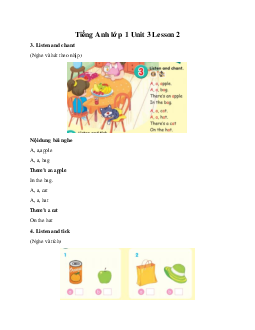 Tiếng Anh lớp 1 Unit 3 Lesson 2 | Global Success