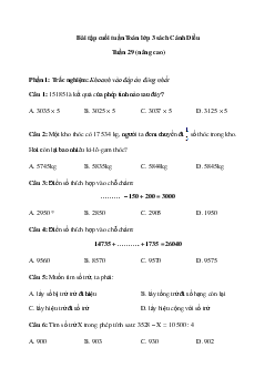 Phiếu bài tập cuối tuần lớp 3 - Tuần 29 (nâng cao) |  Cánh Diều