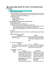 Đề cương học phần từ vựng và ngữ dụng học