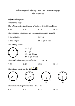 Bài tập cuối tuần Toán lớp 2 | Chân trời sáng tạo Tuần 22