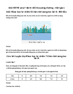 Giải Khoa học tự nhiên 7 Bài 9: Đồ thị quãng đường - thời gian | Chân trời sáng tạo
