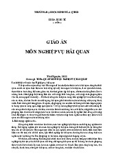 Bài giảng môn Nghiệp vụ hải quan | Đại học kinh tế Quốc dân
