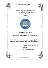 Nghiên cứu các nhân tố ảnh hưởng tới quyết định lựa chọn trường Đại học Thương mại của sinh viên | Bài thảo luận Phương pháp nghiên cứu khoa học