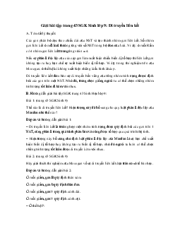 Giải bài tập trang 43 SGK Sinh lớp 9: Di truyền liên kết