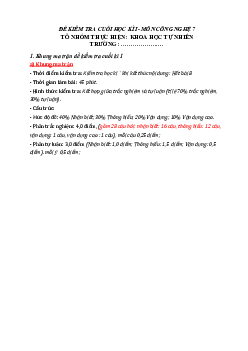 Đề thi học kì 1 môn Công nghệ 7 năm 2023 - 2024 sách Kết nối tri thức với cuộc sống - Đề 3