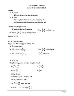 Chuyên đề phân số bằng nhau Toán 6