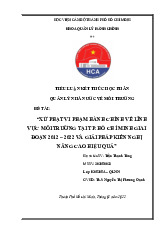 TIỂU LUẬN KẾT THÚC HỌC PHẦN  QUẢN LÝ NHÀ NƯỚC VỀ MÔI TRƯỜNG | Học viện Hành chính Quốc gia