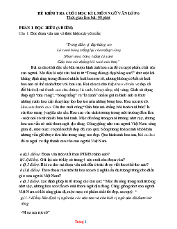 Đề kiểm tra học kì 1 Ngữ Văn 6 Cánh diều (có đáp án)