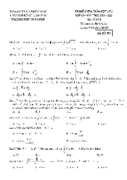 Đề kiểm tra giữa kỳ 2 Toán 12 năm 2021 – 2022 trường THPT Trần Phú – TP HCM