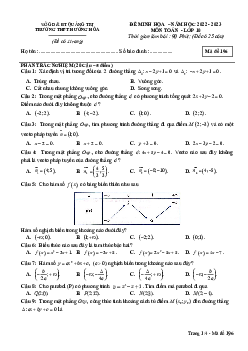 Đề minh họa giữa kì 2 Toán 10 năm 2022 – 2023 trường THPT Hướng Hóa – Quảng Trị