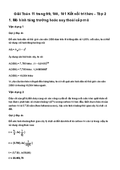 Toán 11: Một vài mô hình toán học sử dụng hàm số mũ và hàm số lôgarit - Sách Kết Nối Tri Thức