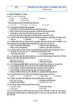 TOP 5 đề kiểm tra giữa học kỳ II năm 2022-2023 môn sinh học 11  (có lời giải)
