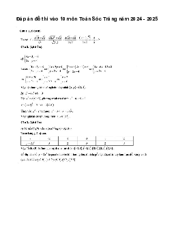 Đề thi tuyển sinh vào 10 môn Toán Sở GD&ĐT Sóc Trăng năm 2024 - 2025