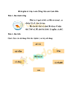 Đề thi giữa kì học kì 1 lớp 1 môn Tiếng Việt | Đề 3 | Cánh diều