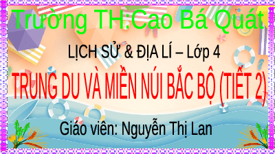 Giáo án điện tử Lịch sử & Địa lí 4 Cánh diều: Trung du và miền núi Bắc bộ (tiết 2)