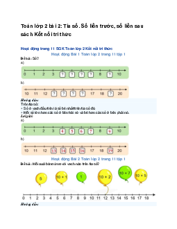 Toán lớp 2 bài 2: Tia số. Số liền trước, số liền sau sách | Kết nối tri thức