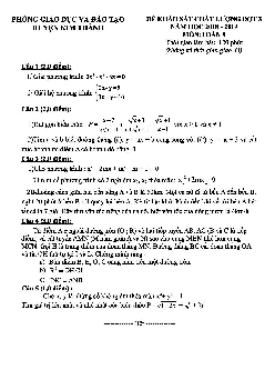 Đề khảo sát đợt 3 Toán 9 năm 2018 – 2019 phòng GD&ĐT Kim Thành – Hải Dương