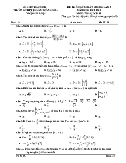 Đề khảo sát lần 2 Toán 11 năm 2022 – 2023 trường THPT Thuận Thành 1 – Bắc Ninh