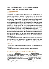 Văn thuyết minh là gì, phương pháp thuyết minh, cách làm bài văn thuyết minh