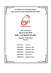 Báo cáo đề tài Trợ lý ảo PTIT môn Lập trình với Python | Học viện Công Nghệ Bưu Chính Viễn Thông