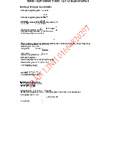 Tổng Hợp Công Thức môn Vật lý đại cương 2  | Học viện Công Nghệ Bưu Chính Viễn Thông