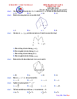 Đề thi HK1 Toán 12 năm học 2020 – 2021 sở GD&ĐT Gia Lai
