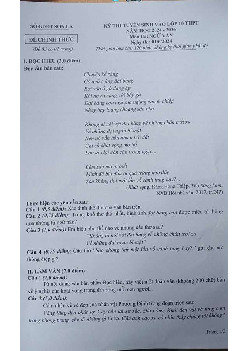 Đề thi tuyển sinh vào 10 môn Ngữ Văn của Sở GD&ĐT Sơn La năm học 2024 - 2025