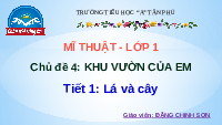 Giáo án điện tử Mĩ thuật 1 Chân trời sáng tạo : Lá và cây ( tiết 1)