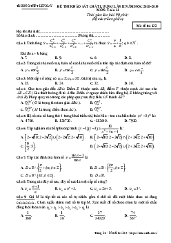 Đề khảo sát Toán 11 lần 2 năm 2018 – 2019 trường THPT Lê Xoay – Vĩnh Phúc