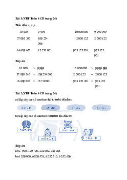 Vở bài tập Toán lớp 4 trang 25, 26 Bài 9: So sánh các số có nhiều chữ số Cánh diều