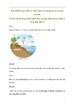 Giải KHTN 8 Bài 43: Khái quát về sinh quyển và các khu sinh học | Cánh diều