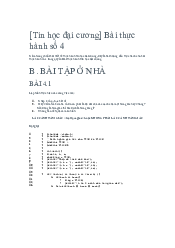 Bài thực hành số 4 môn Tin học đại cương | Đại học Bách Khoa Hà Nội