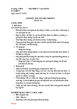 Giáo án Hoạt động trải nghiệm 7