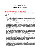 Câu hỏi ôn tập Môn Triết học Mác-Lênin | Đại học Sư Phạm Hà Nội