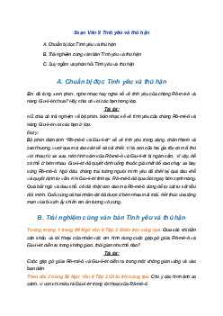 Soạn bài Tình yêu và thù hận | SGK Ngữ Văn 9 Chân trời sáng tạo (Tập 2)