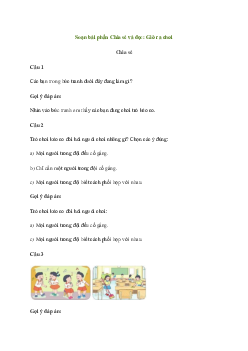 Soạn bài Giờ ra chơi (trang 30) | Tiếng việt 2 Sách Cánh diều