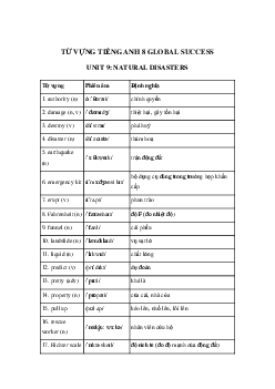 Từ vựng unit 9 lớp 8 Global success
