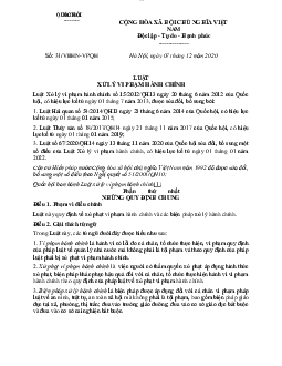 Luật xử lý vi phạm hành chính